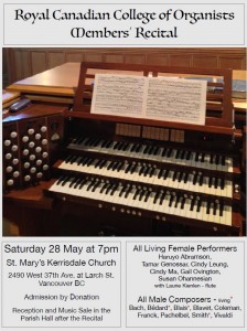 RCCO Members' Recital @ St. Mary's Kerrisdale | Vancouver | British Columbia | Canada