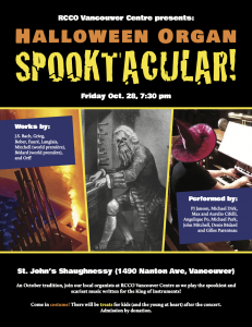 RCCO Vancouver Centre's 17th Annual Halloween Concert @ St. John’s Shaughnessy Anglican Church