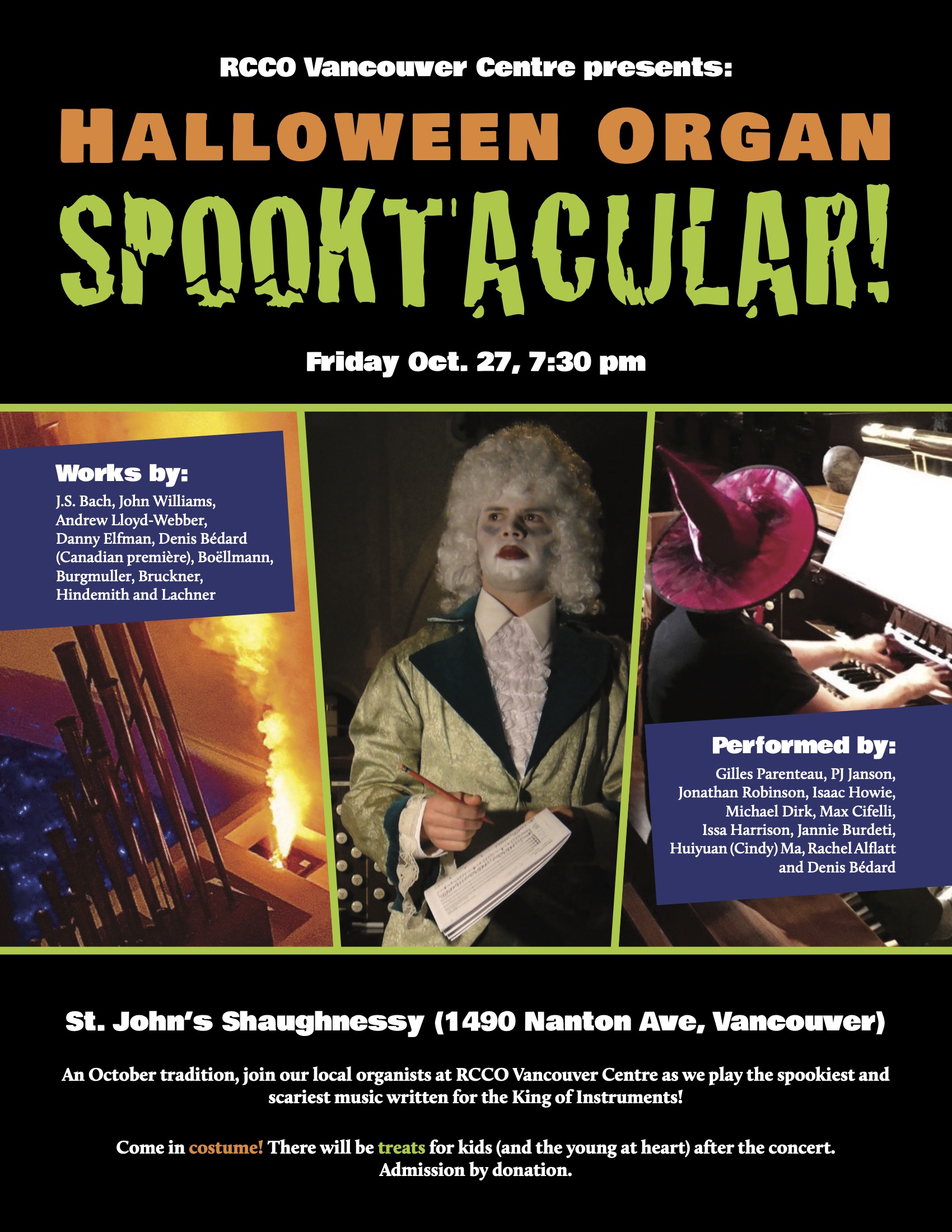 RCCO Vancouver Centre’s 18th Annual Halloween Organ Spooktacular @ St. John's Shaughnessy Anglican Church