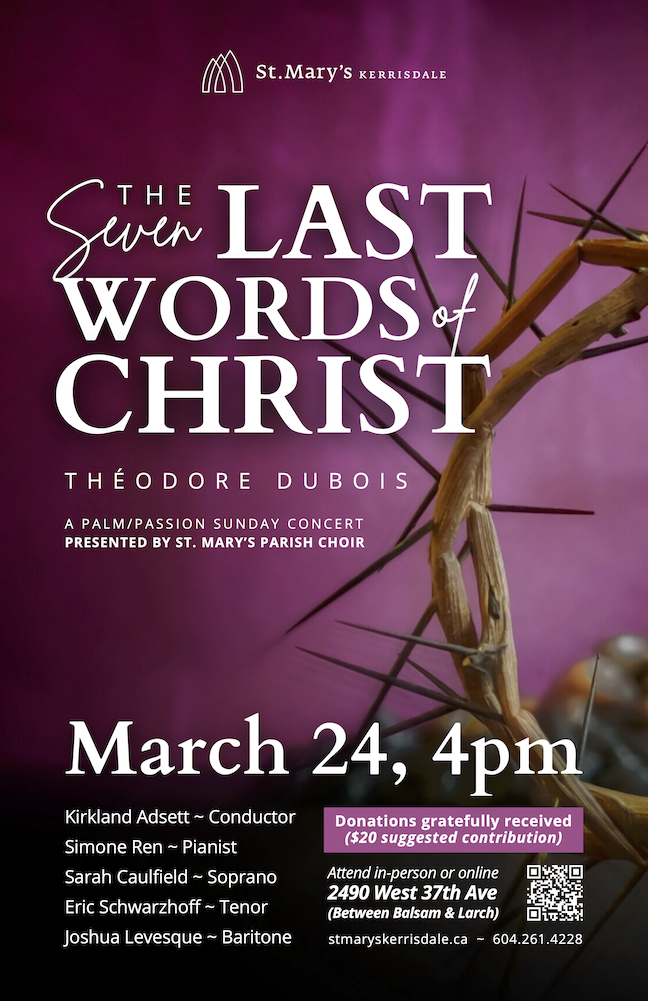 Théodore Dubois' The Seven Last Words of Christ @ St. Mary's Kerrisdale