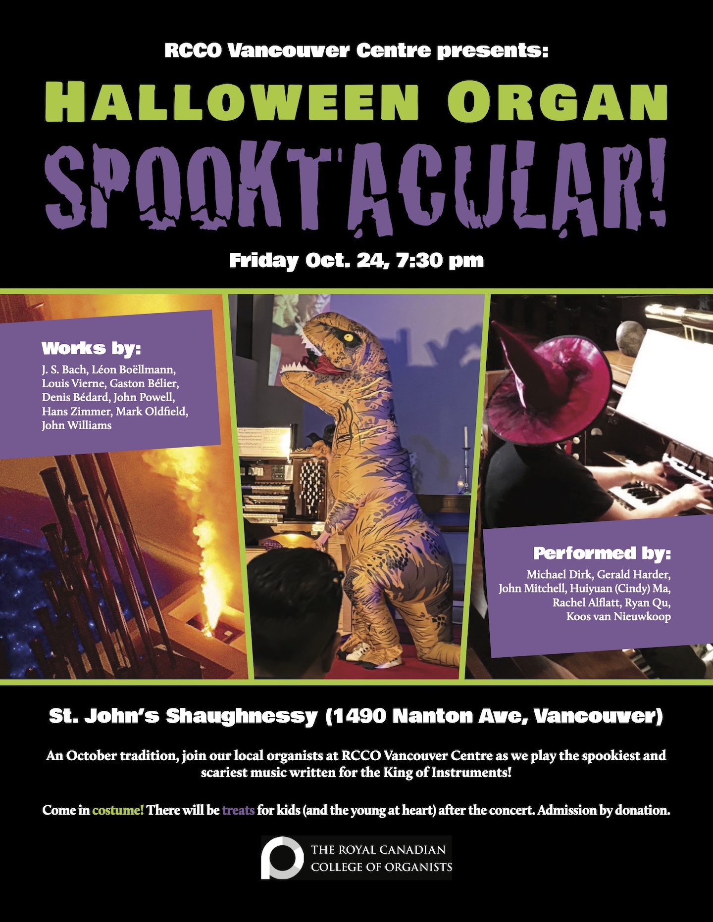 19th Annual RCCO Vancouver Halloween Organ Spooktacular @ St. John's Shaughnessy Anglican Church