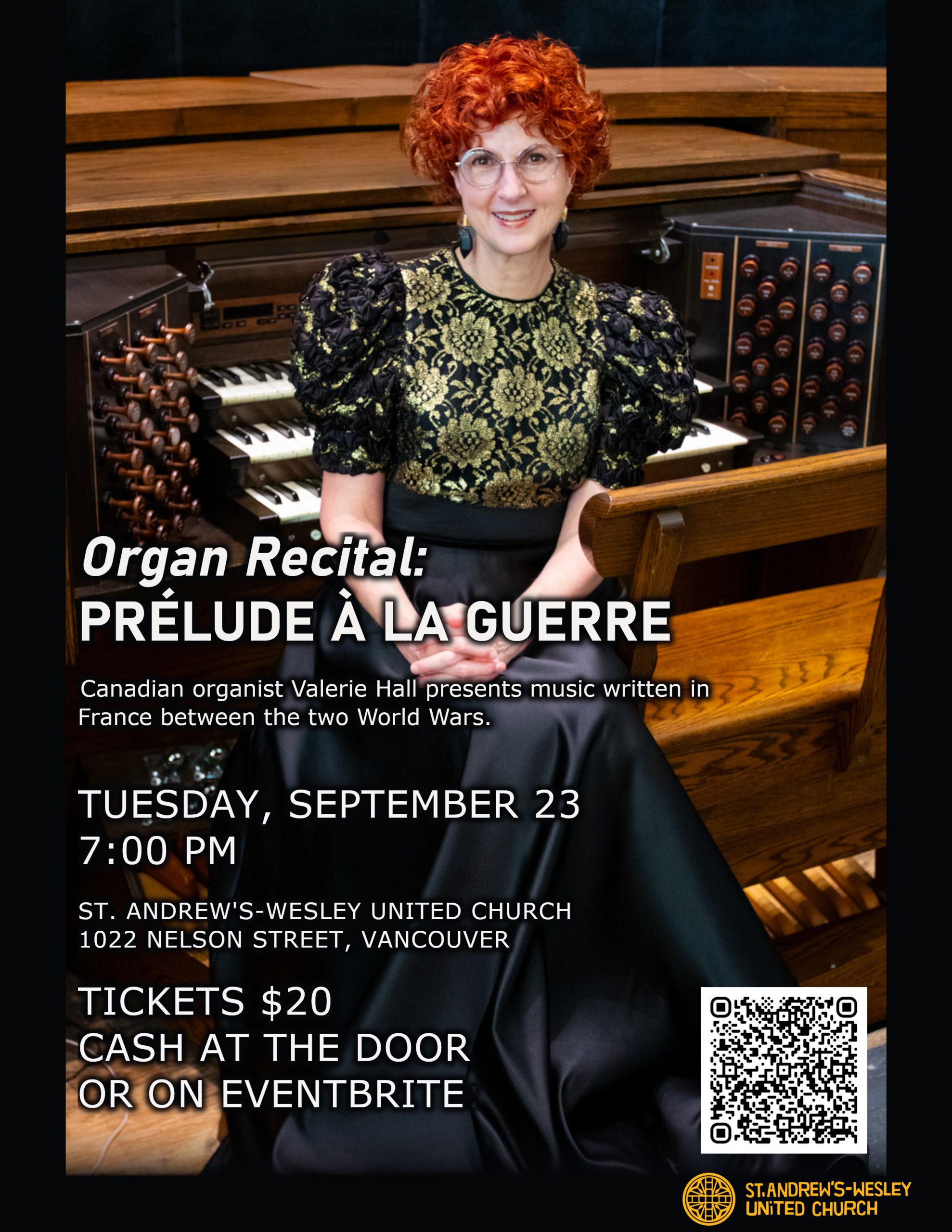 Prélude à la guerre: Organ Recital by Valerie Hall @ St. Andrew's-Wesley United Church